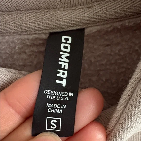 EUC Comfrt signature Hoodie Mauve Beige Bark sweatshirt Sz S - Picture 6 of 8